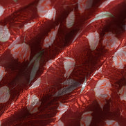 Wine Red Floral Slip Midi Dress