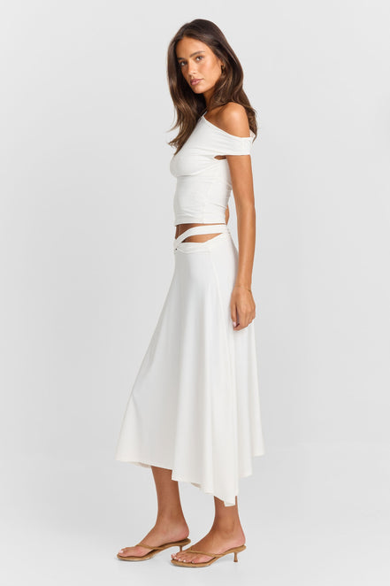 Bloom Maxi Skirt White