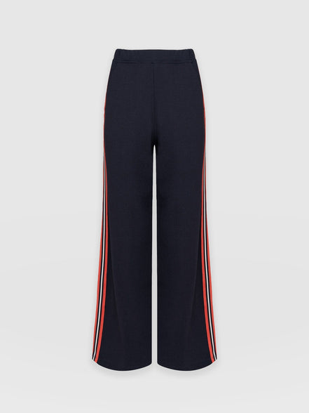 Hoxton Straight Leg Pant - Navy/Red Stripe