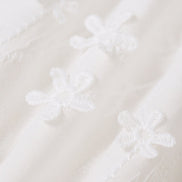 White Round Neck Floral Midi Dress
