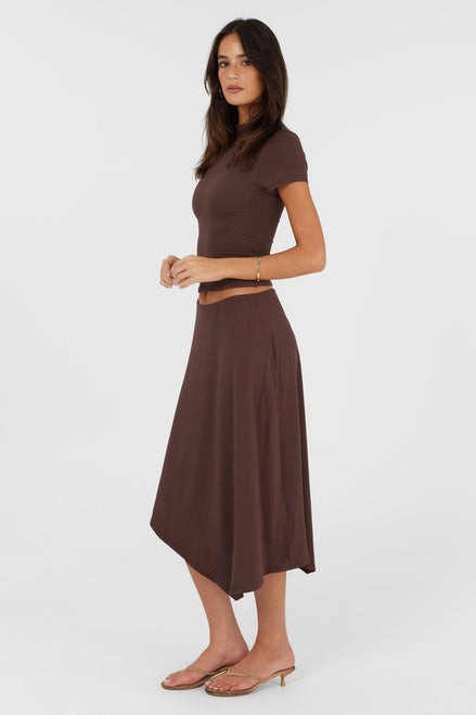 Madeleine Midi Skirt Brown