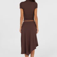 Madeleine Midi Skirt Brown