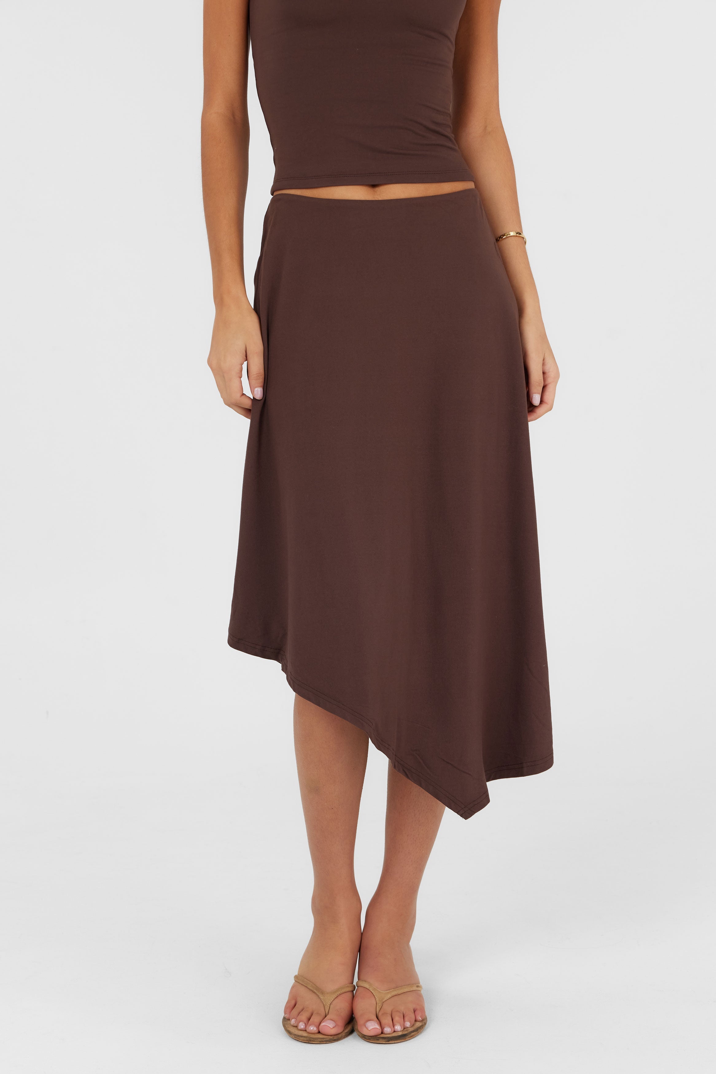 Madeleine Midi Skirt Brown