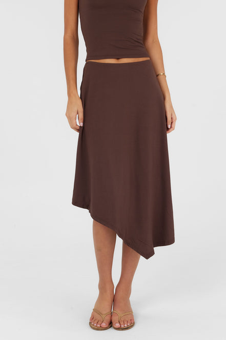 Madeleine Midi Skirt Brown