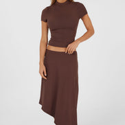 Madeleine Midi Skirt Brown