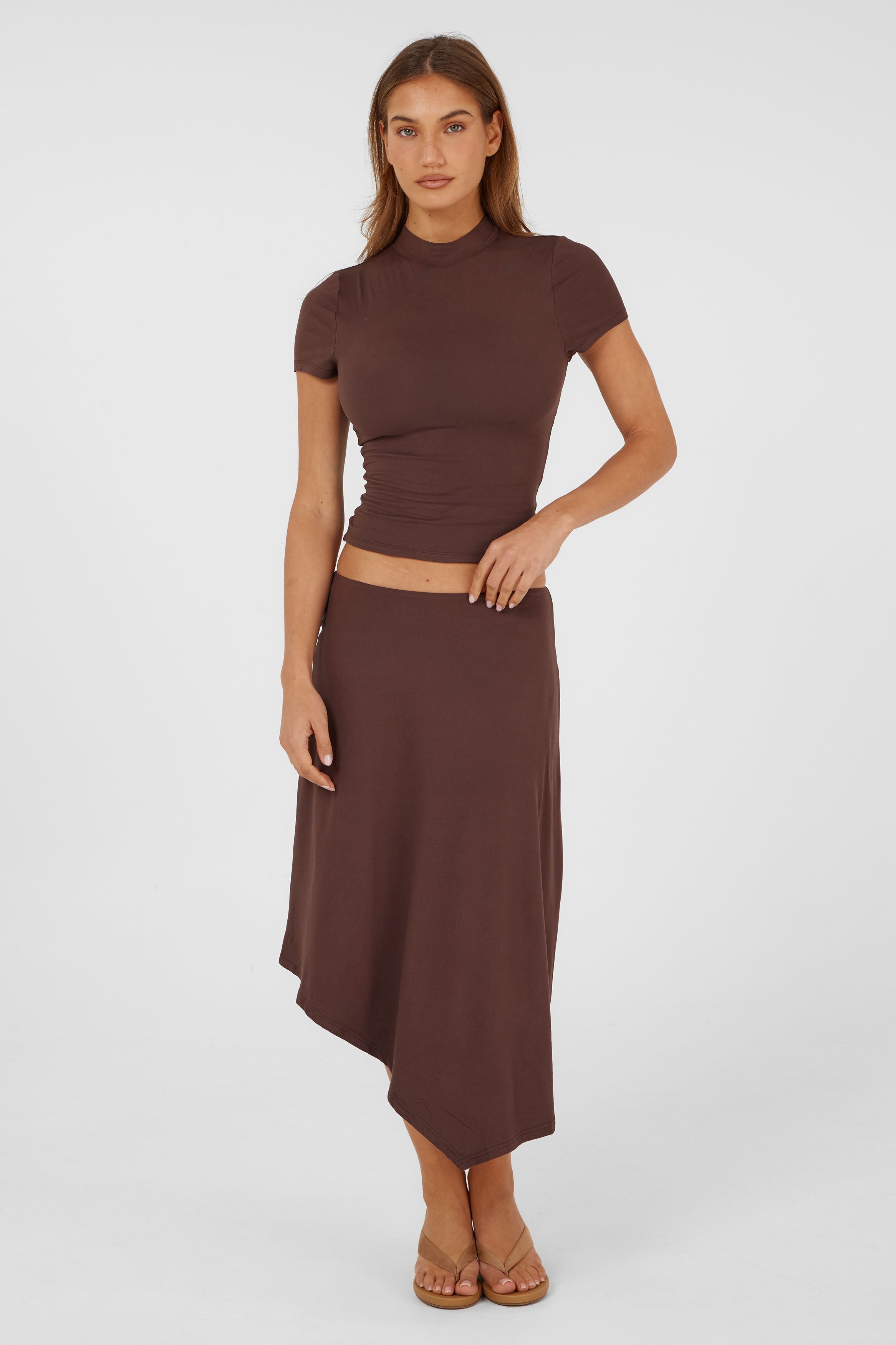 Madeleine Midi Skirt Brown
