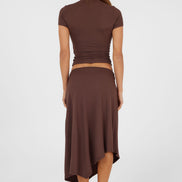 Madeleine Midi Skirt Brown