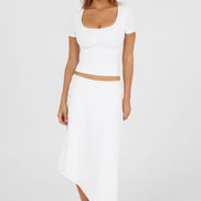 Madeleine Midi Skirt White