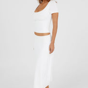 Madeleine Midi Skirt White