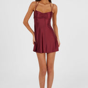 Georgette Mini Dress Red