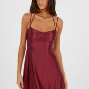 Georgette Mini Dress Red