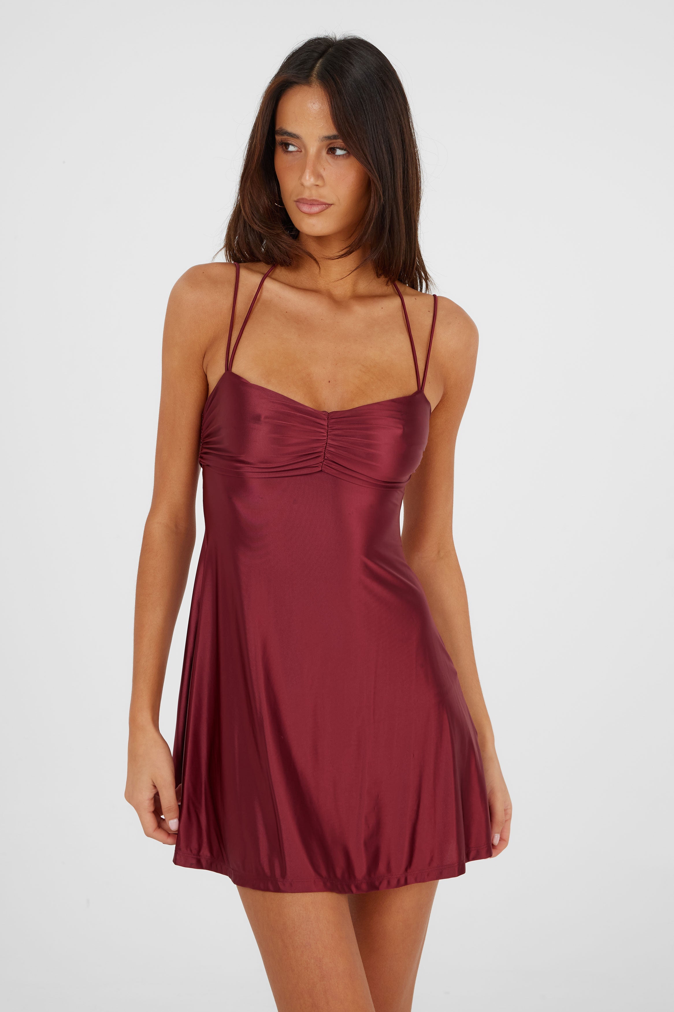 Georgette Mini Dress Red