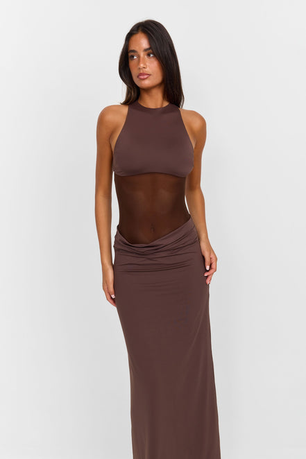 Nysa Maxi Dress Brown
