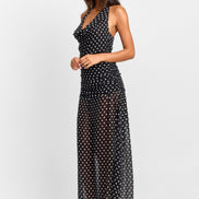 Clara Maxi Dress Black Polkadot