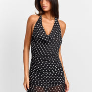Clara Maxi Dress Black Polkadot