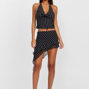 Clara Mini Skirt Black Polkadot
