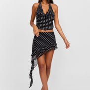 Clara Mini Skirt Black Polkadot