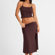 Hazel Midi Skirt Chocolate