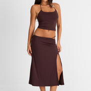 Hazel Midi Skirt Chocolate