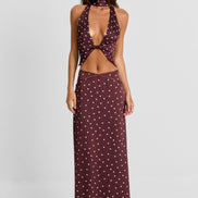 Cici Maxi Skirt Pink Polkadot