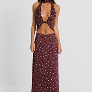 Cici Maxi Skirt Pink Polkadot