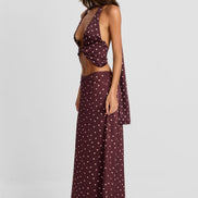 Cici Maxi Skirt Pink Polkadot