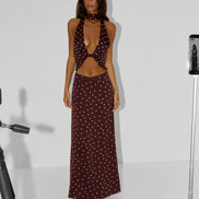 Cici Maxi Skirt Pink Polkadot