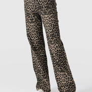 Adjustable Wide Leg Jean - Leopard