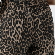 Adjustable Wide Leg Jean - Leopard