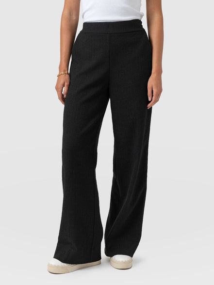 Arden Wide Leg Pant - Black Boucle