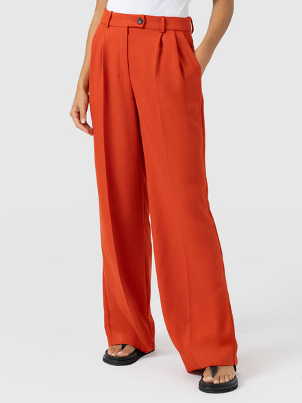 Argent Wide Leg Pant - Burnt Orange
