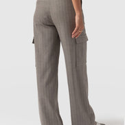 Astrid Cargo Pant - Brown Herringbone