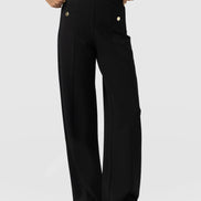 Averie Wide Leg Pant - Black Molten