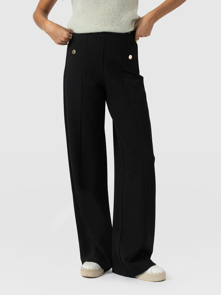 Averie Wide Leg Pant - Black Molten