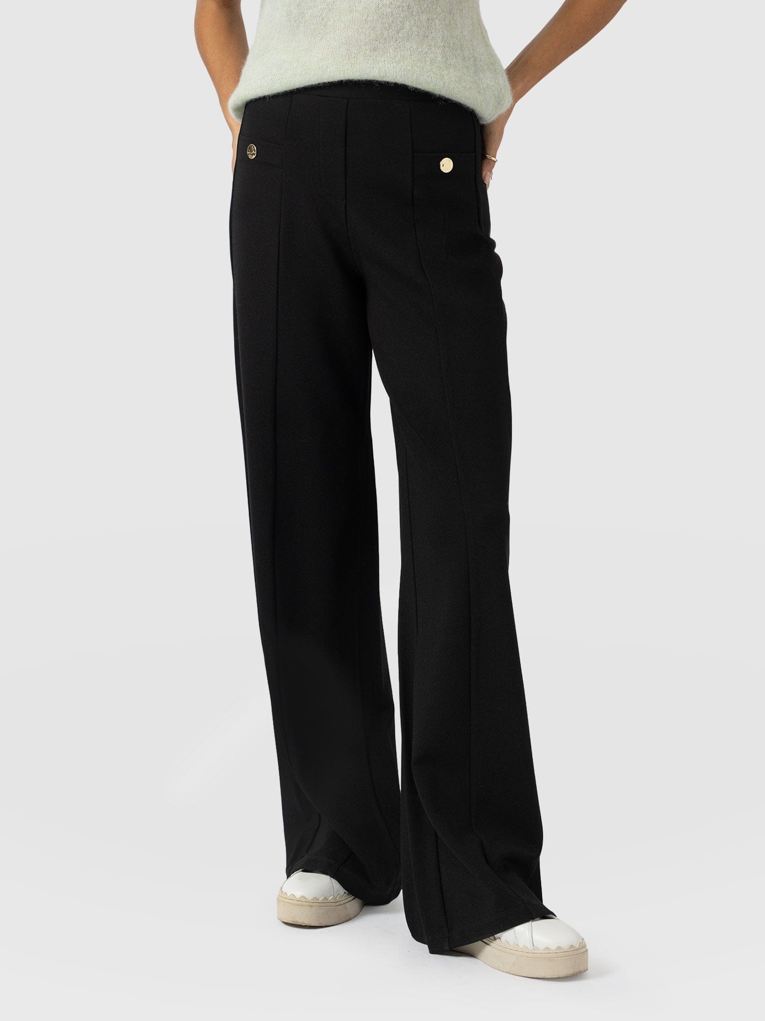 Averie Wide Leg Pant - Black Molten