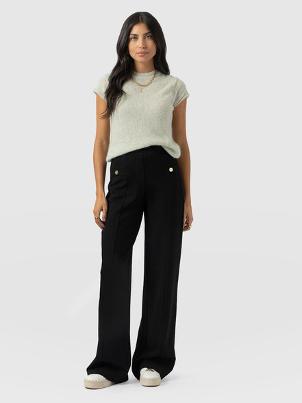 Averie Wide Leg Pant - Black Molten