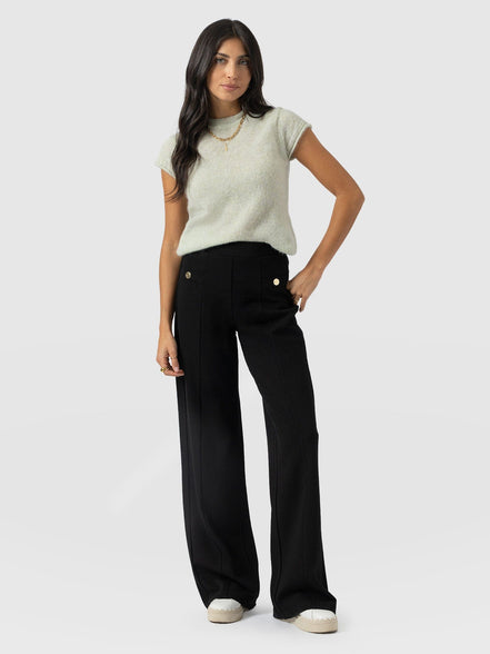 Averie Wide Leg Pant - Black Molten