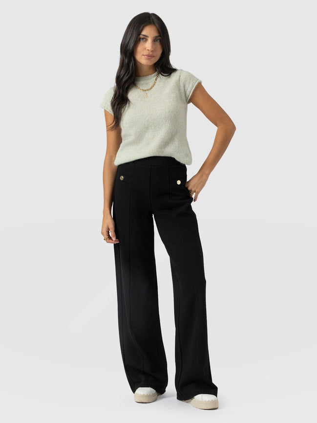Averie Wide Leg Pant - Black Molten