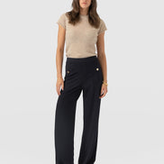 Averie Wide Leg Pant - Navy