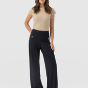 Averie Wide Leg Pant - Navy