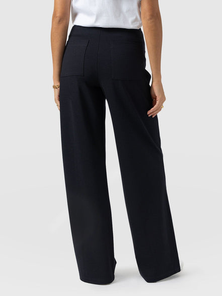 Averie Wide Leg Pant - Navy Molten