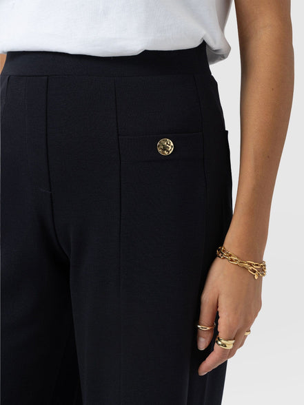 Averie Wide Leg Pant - Navy Molten