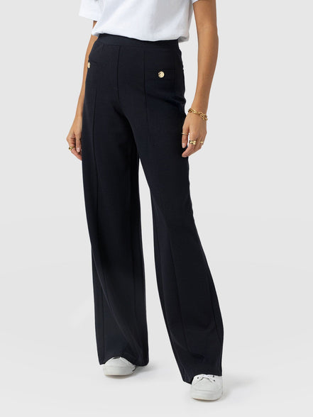 Averie Wide Leg Pant - Navy Molten