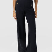 Averie Wide Leg Pant - Navy Molten