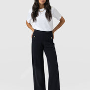 Averie Wide Leg Pant - Navy Molten