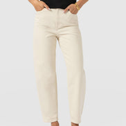 Barrel Leg Jean - Cream