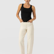 Barrel Leg Jean - Cream