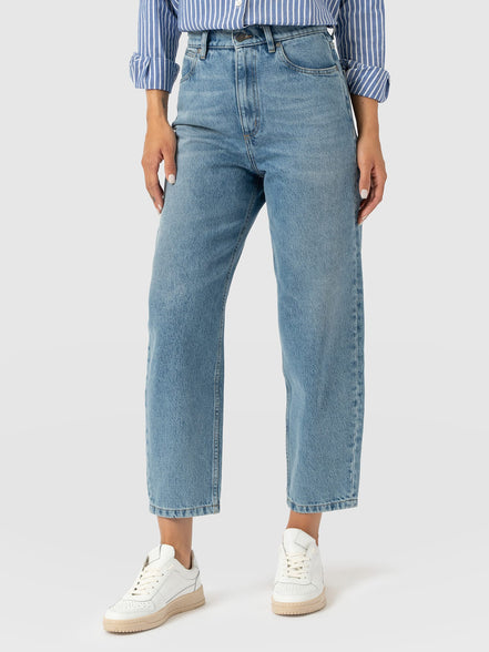 Barrel Leg Jean - Light Blue