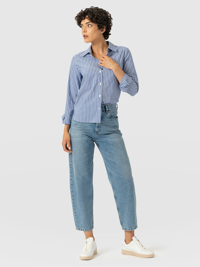 Barrel Leg Jean - Light Blue