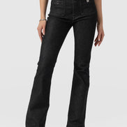 Bowie Stretch Flare Jeans - Black Wash